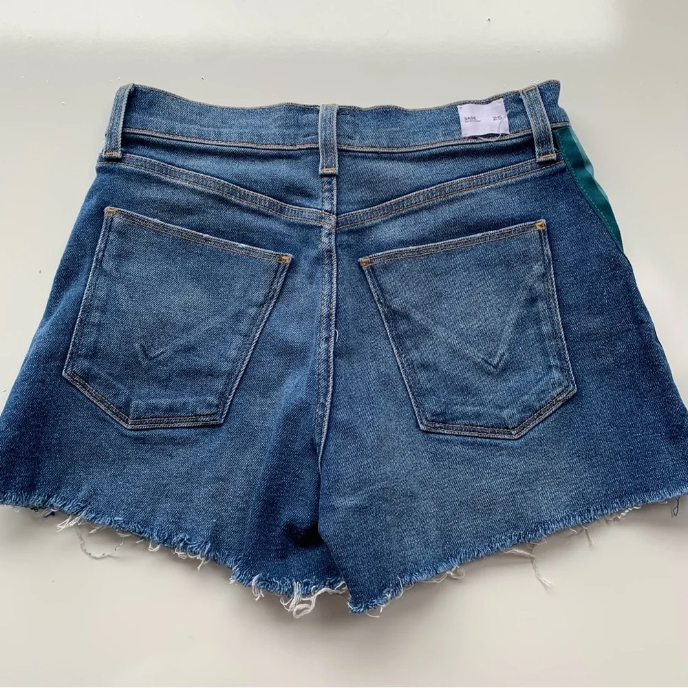 Hudson Sade Cut Off Jean Shorts 25 Blue Striped - Picture 4 of 11